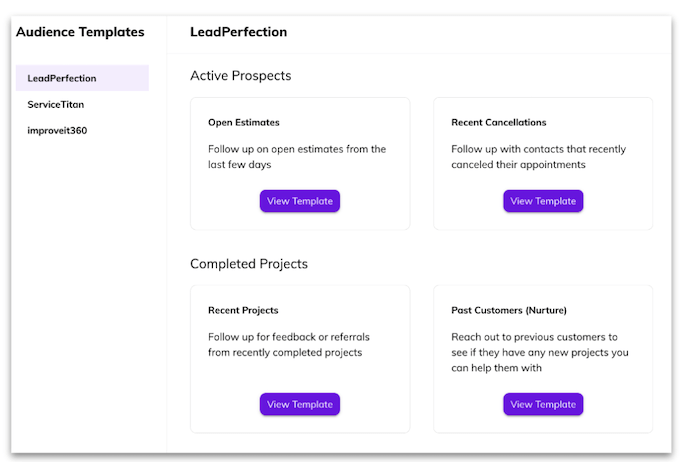 audience builder v2 - audience template gallery