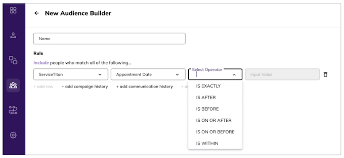 audience builder v2 - readable field names