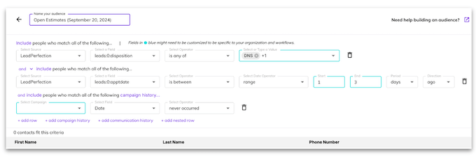 audience template example