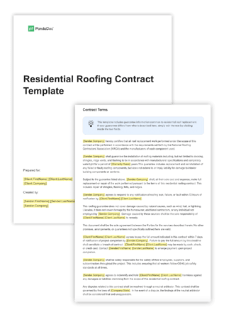 free roofing contract templates - pandadoc