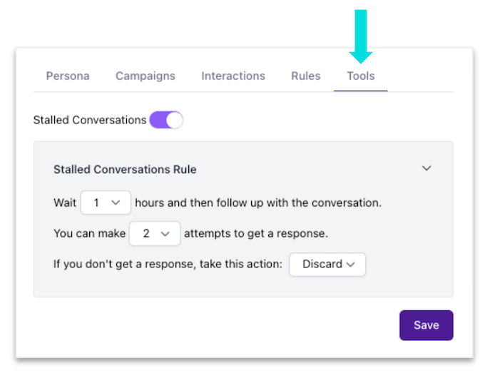 hatch ai setup - tools tab