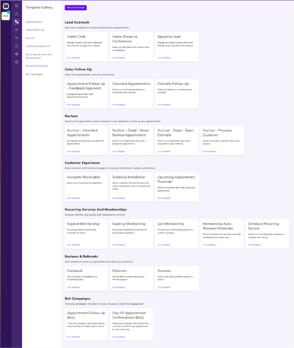 hatch campaign templates library