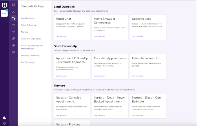 hatch campaign template library