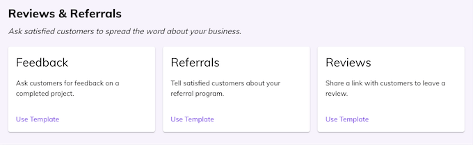 hatch review and referral campaign templates