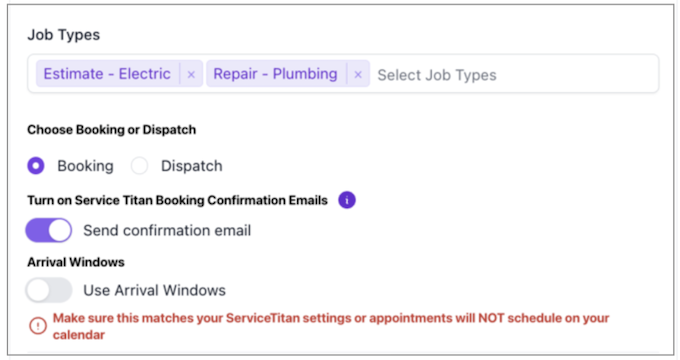 servicetitan + hatch ai - choose between booking and dispatch