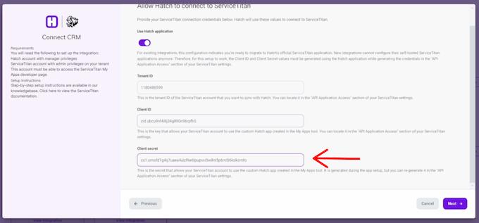 hatch-servicetitan integration migration - step 16