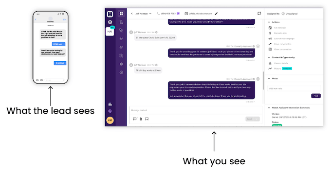 speed to lead kb page - how conversations appear