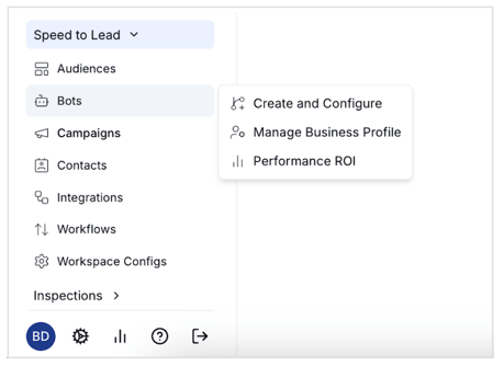 bots - create and configure tab